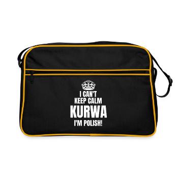 Je ne peux pas garder mon calme Kurwa Je suis Polonais Pologne Pays - Sac Retro - noir/or - Devant