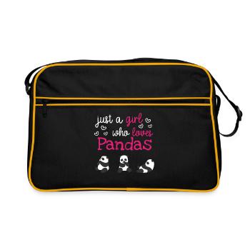 Panda Love Panda Pandas Panda Lover Panda Bear - Retro Bag - black/gold - Front