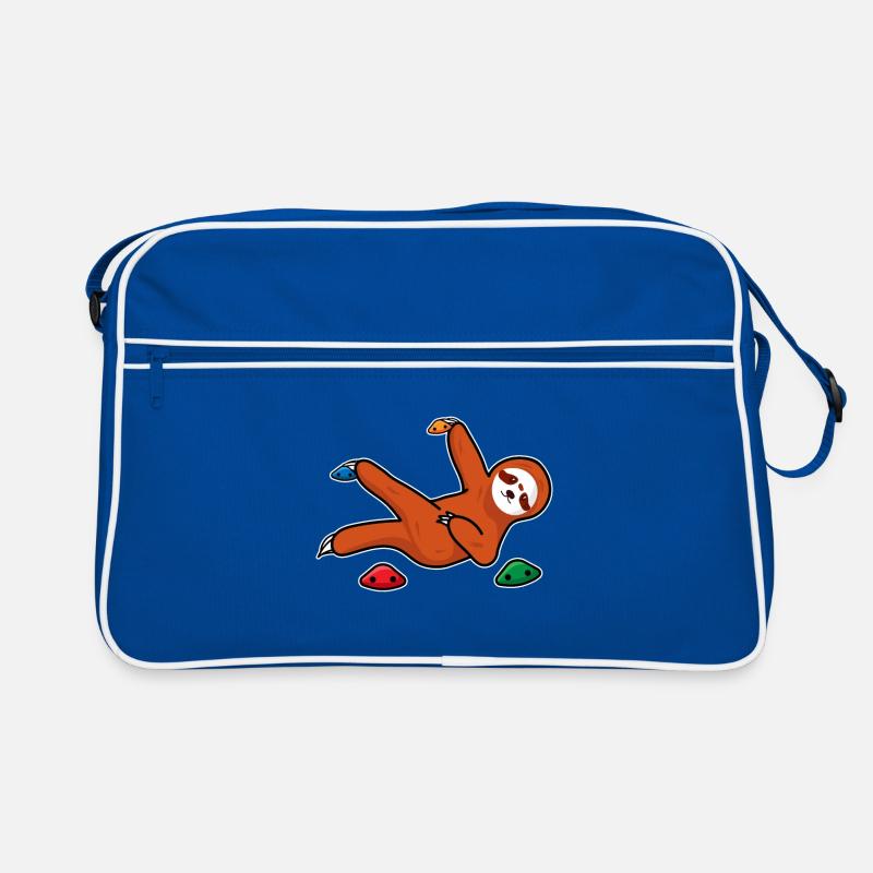 Boulder gift sloth on climber climbing wall Retro Bag