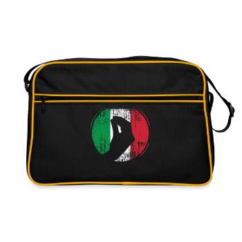 Italy Italians hand gesture Italian flag - Retro Bag - black/gold - Front