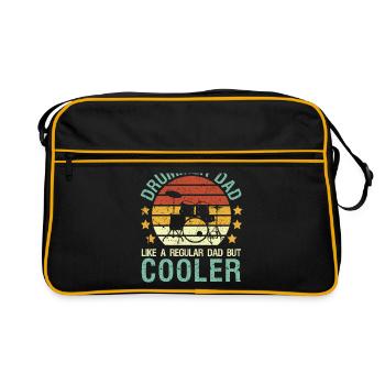 Schlagzeug Papa Drummer Geschenk Schlagzeuger - Retro Tasche - Schwarz/Gold - Vorne