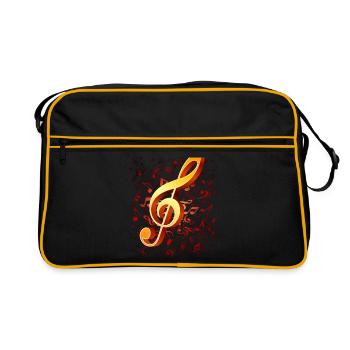 Musicien de musique Clef Treble Clef - Sac Retro - noir/or - Devant