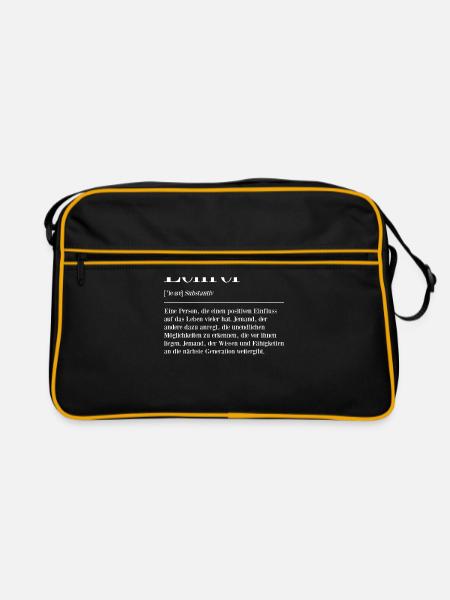 Lehrer Substantiv Lehrkraft Mathematik Schule - Retro Tasche - Schwarz/Gold