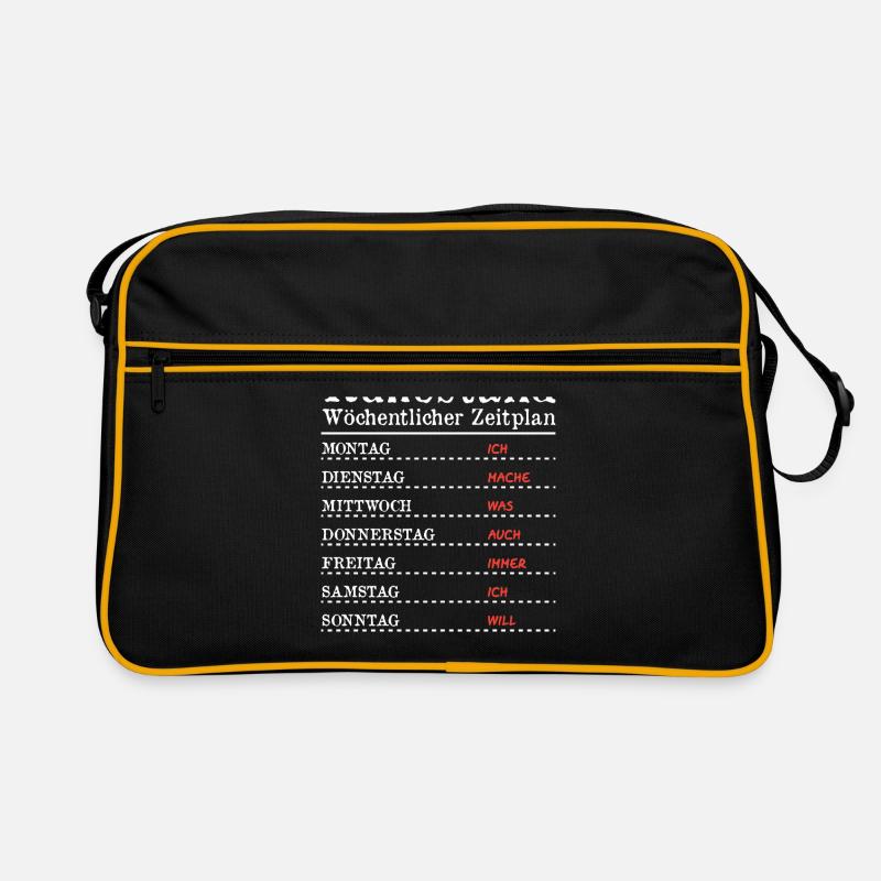 Ruhestand Zeitplan Rentner Rentnerin Rente Pension Retro Tasche