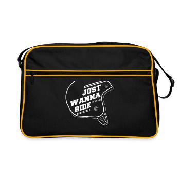 Just Wanna Ride Motos Motocyclistes Moto - Sac Retro - noir/or - Devant