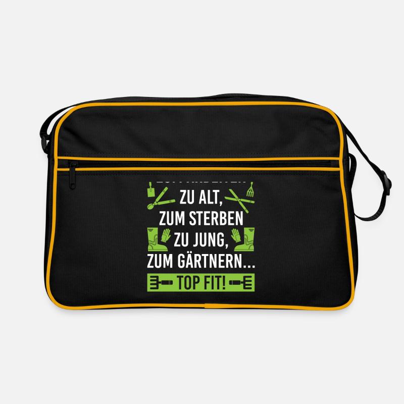 Gärtner Hobbygärtner Rentner Garten Geschenk - Retro Tasche - Schwarz/Gold