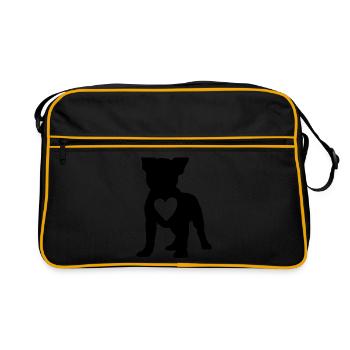 Amour Frenchie Dogs Heart French Bulldog Hu - Sac Retro - noir/or - Devant