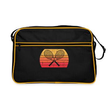 Tennis racket retro tennis player vintage tennis - Retro Bag - black/gold - Front