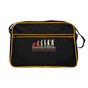 Tennisspieler Evolution Tennis Trainer Tenniscoach - Retro Tasche - Schwarz/Gold - Vorne