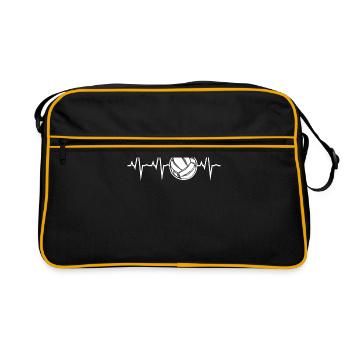 Volley- battement de coeur volley- joueur de volley- - Sac Retro - noir/or - Devant