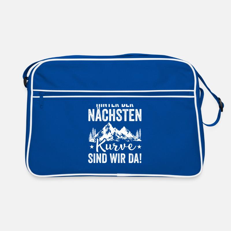 Berge Hinter Der Nächsten Kurve Da Wanderung Alpen Retro Tasche