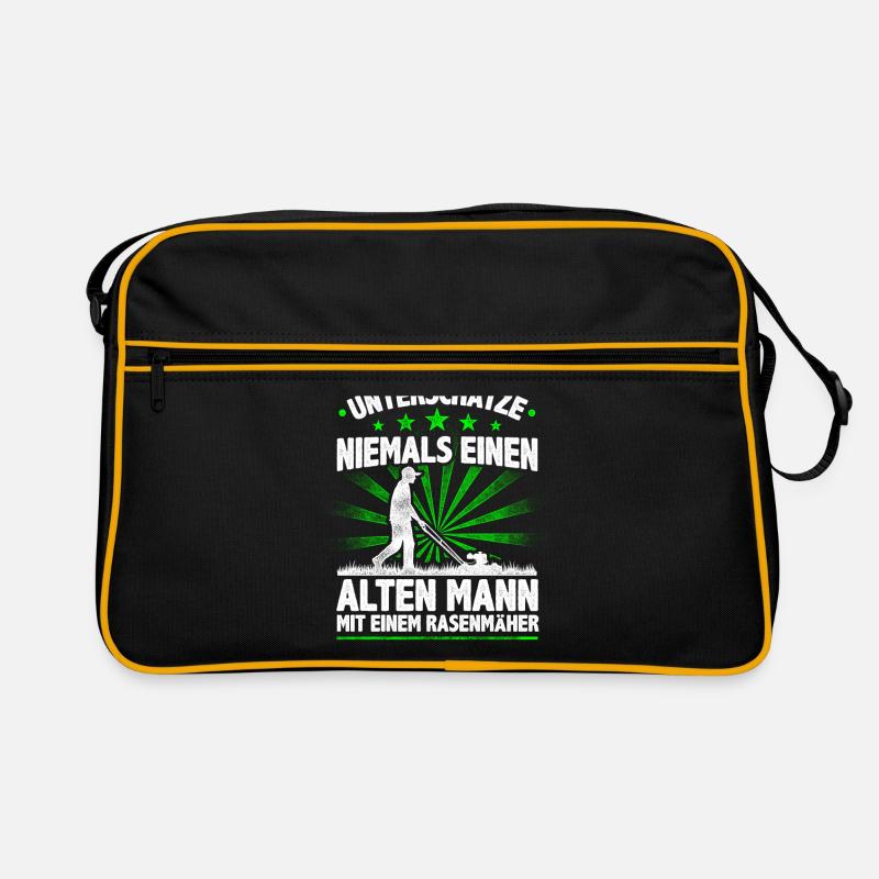 Gärtner Unterschätze Niemals Einen Alten Mann Mit - Retro Tasche - Schwarz/Gold