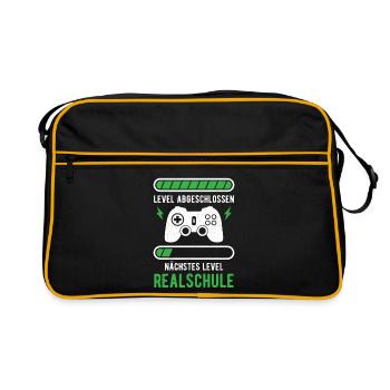 Mittlere Reife 5. Klasse Realschule Weiterführende - Retro Tasche - Schwarz/Gold - Vorne