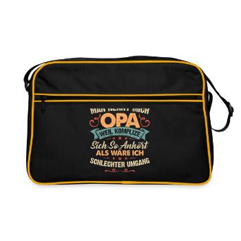 Man Nennt Mich Opa Weil Komplize Sich So Anhört - Retro Tasche - Schwarz/Gold - Vorne