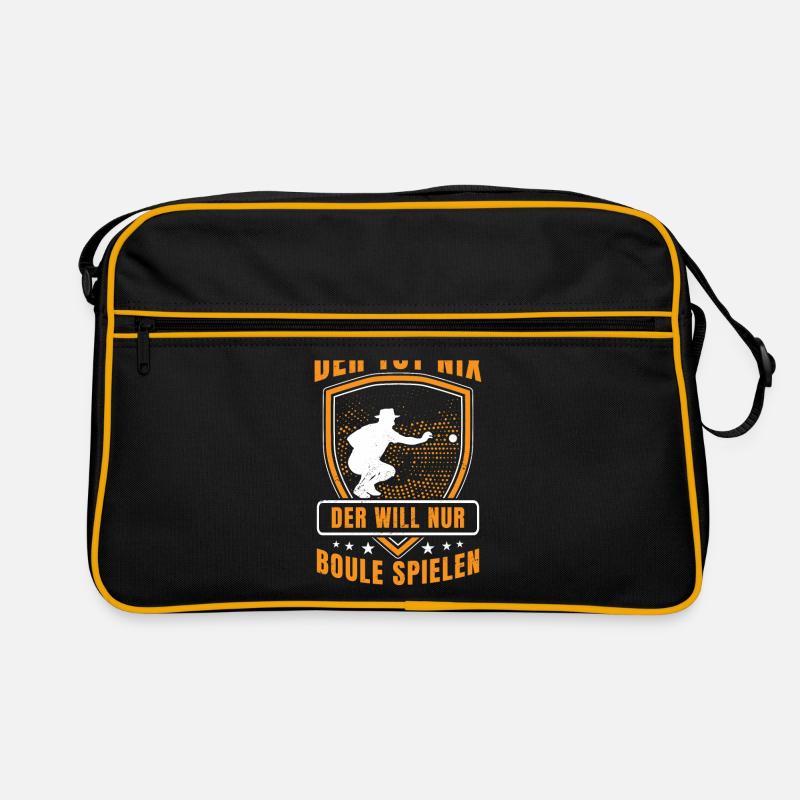 Der Tut Nix Der Will Nur Boule Spielen Botcha Peta - Retro Tasche - Schwarz/Gold