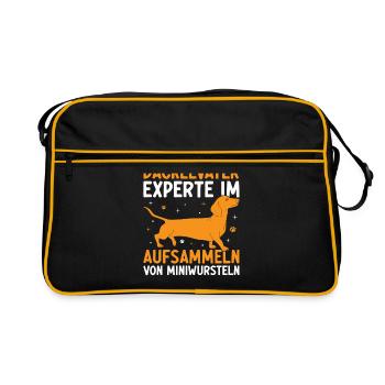 Dackelvater Experte Im Aufsammeln Von Miniwursteln - Sac Retro - noir/or - Devant