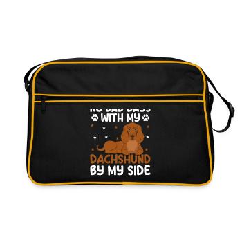 Pas de mauvais jours avec mon teckel à mes côtés amoureux des chiens - Sac Retro - noir/or - Devant