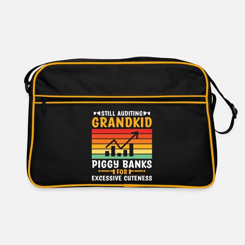 Grand-mère à la retraite Pensioner Comptable Banque Sac Retro