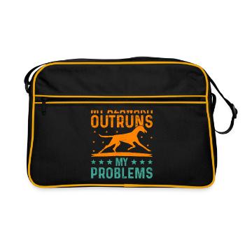Azawakh Dog Owner Arabian Greyhound Tuareg Sloughi - Sac Retro - noir/or - Devant