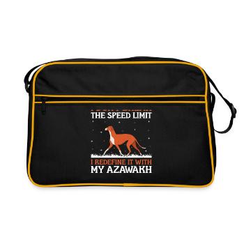 Azawakh Dog Owner Arabian Greyhound Tuareg Sloughi - Sac Retro - noir/or - Devant