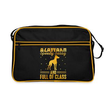 Azawakh Dog Owner Arabian Greyhound Tuareg Sloughi - Sac Retro - noir/or - Devant