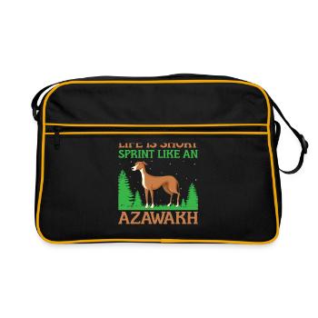 Azawakh Dog Owner Arabian Greyhound Tuareg Sloughi - Sac Retro - noir/or - Devant