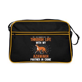 Azawakh Dog Owner Arabian Greyhound Tuareg Sloughi - Sac Retro - noir/or - Devant