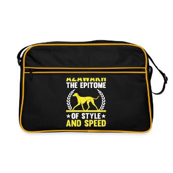 Azawakh Dog Owner Arabian Greyhound Tuareg Sloughi - Sac Retro - noir/or - Devant