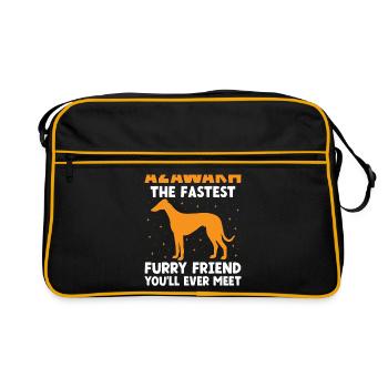 Azawakh Dog Owner Arabian Greyhound Tuareg Sloughi - Sac Retro - noir/or - Devant