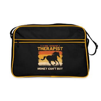 American Quarter Horse Reitpferd Liebhaber Hors - Retro Tasche - Schwarz/Gold - Vorne