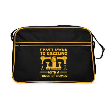 Coiffeur Coiffeur Coiffeur Coiffure Coiffure - Sac Retro - noir/or - Devant