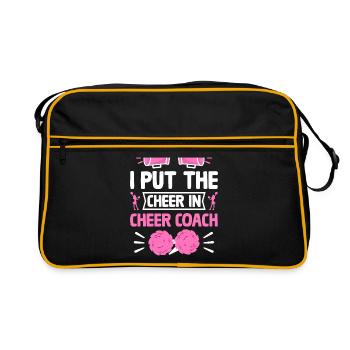 Cheerleading Coach Cheer Coach Cheerleader Cheer T - Retro Tasche - Schwarz/Gold - Vorne
