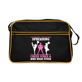 Cheerleading Coach Cheer Coach Cheerleader Cheer T - Retro Tasche - Schwarz/Gold - Vorne