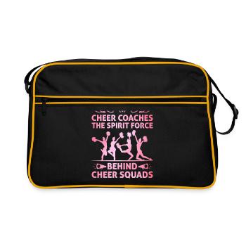 Cheerleading Coach Cheer Coach Cheerleader Cheer T - Retro Tasche - Schwarz/Gold - Vorne