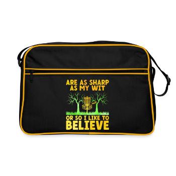Disc Golf Player Disc Golfer Frisbee Player Par Pu - Retro Bag - black/gold - Front
