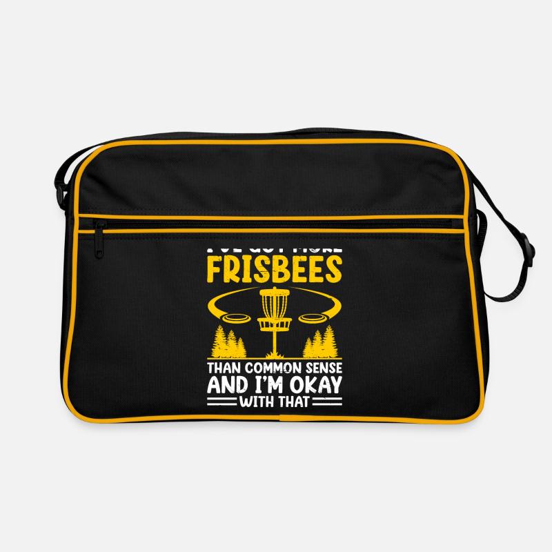 Disc Golf Player Disc Golfer Frisbee Player Par Pu Retro Tasche