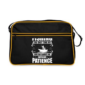 Fishing Dog Owners Dog Lovers Perfect Fishing Funn - Retro Bag - black/gold - Front