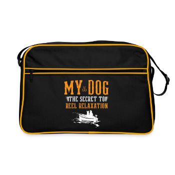 Fishing Dog Owners Dog Lovers Perfect Fishing Funn - Retro Bag - black/gold - Front