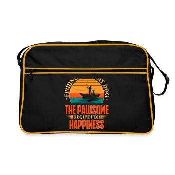 Fishing Dog Owners Dog Lovers Perfect Fishing Funn - Retro Bag - black/gold - Front