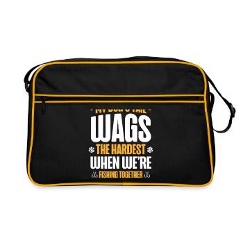 Fishing Dog Owners Dog Lovers Perfect Fishing Funn - Retro Bag - black/gold - Front