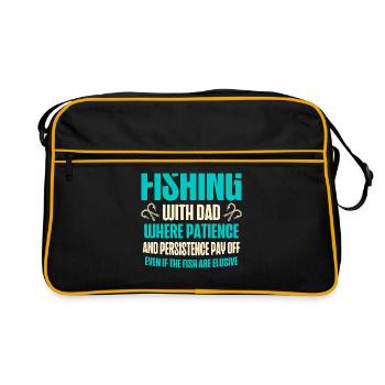 Pêche Oncle Pêcheur Oncles Drôle Poisson Parfait - Sac Retro - noir/or - Devant