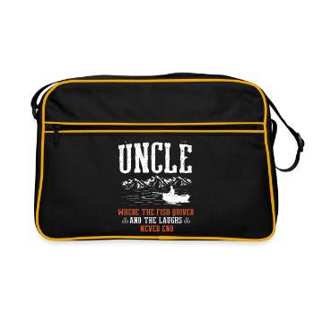 Pêche Oncle Pêcheur Oncles Drôle Poisson Parfait - Sac Retro - noir/or - Devant