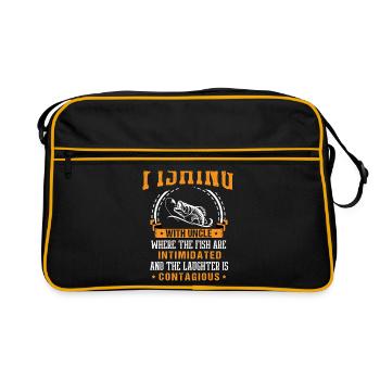 Pêche Oncle Pêcheur Oncles Drôle Poisson Parfait - Sac Retro - noir/or - Devant