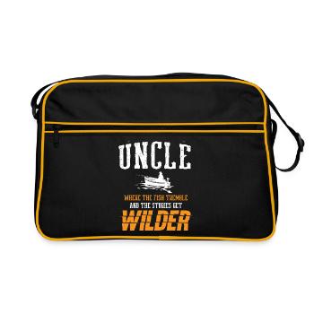 Pêche Oncle Pêcheur Oncles Drôle Poisson Parfait - Sac Retro - noir/or - Devant