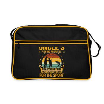 Pêche Oncle Pêcheur Oncles Drôle Poisson Parfait - Sac Retro - noir/or - Devant
