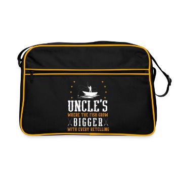 Pêche Oncle Pêcheur Oncles Drôle Poisson Parfait - Sac Retro - noir/or - Devant