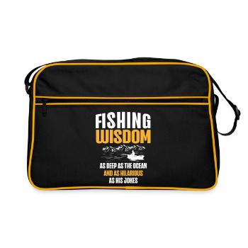 Pêche Oncle Pêcheur Oncles Drôle Poisson Parfait - Sac Retro - noir/or - Devant