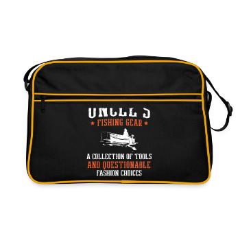 Pêche Oncle Pêcheur Oncles Drôle Poisson Parfait - Sac Retro - noir/or - Devant