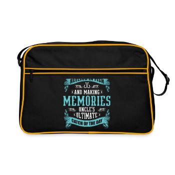 Pêche Oncle Pêcheur Oncles Drôle Poisson Parfait - Sac Retro - noir/or - Devant