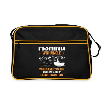 Pêche Oncle Pêcheur Oncles Drôle Poisson Parfait - Sac Retro - noir/or - Devant